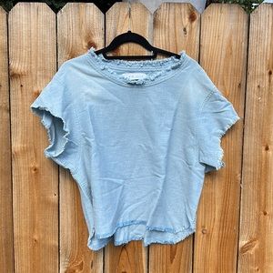 Never Worn IRO Frayed Edge Denim Chambray Top